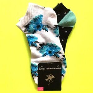 Blue Flower + Polka Dot Socks